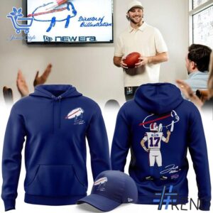 Sleek 1 New Era Blue Buffalo Bills Josh Allen Billustration Hoodie with bold design accents and flawless fit.