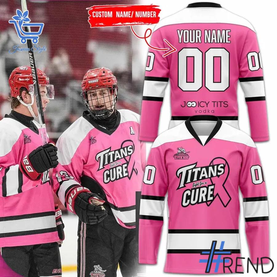 Sleek 1 New Jersey Titans 2025 Hockey Fights Cancer Jersey with bold design accents and flawless fit.