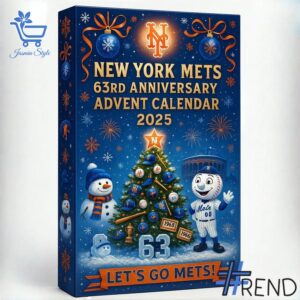 Holiday 2 New York Mets 63rd Anniversary Advent Calendar 2025 with premium acrylic ornaments.