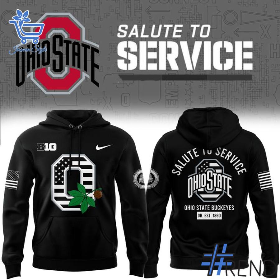 Sleek 1 Ohio State Buckeyes 2025 Salute to Service Hoodie with bold design accents and flawless fit.