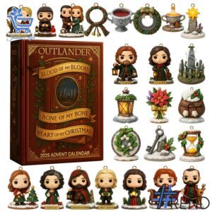 Holiday 1 Outlander Christmas Advent Calendar 2025 with premium acrylic ornaments.