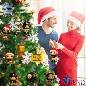 Festive 3 Pittsburgh Steelers Christmas Advent Calendar 2025 featuring a calendar box and 24 acrylic Christmas ornaments.