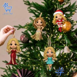 Festive 2 Shakira Christmas Advent Calendar 2025 featuring a calendar box and 24 acrylic Christmas ornaments.