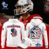 Sleek 1 South Dakota Football 2025 Military Appreciation Day Hoodie with bold design accents and flawless fit.