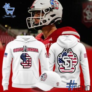 Sleek 1 South Dakota Football 2025 Military Appreciation Day Hoodie with bold design accents and flawless fit.