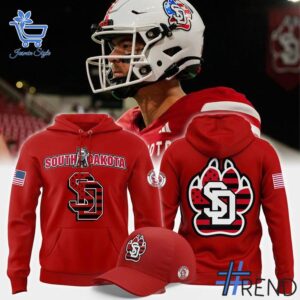 Sleek 2 South Dakota Football 2025 Military Appreciation Day Hoodie with bold design accents and flawless fit.