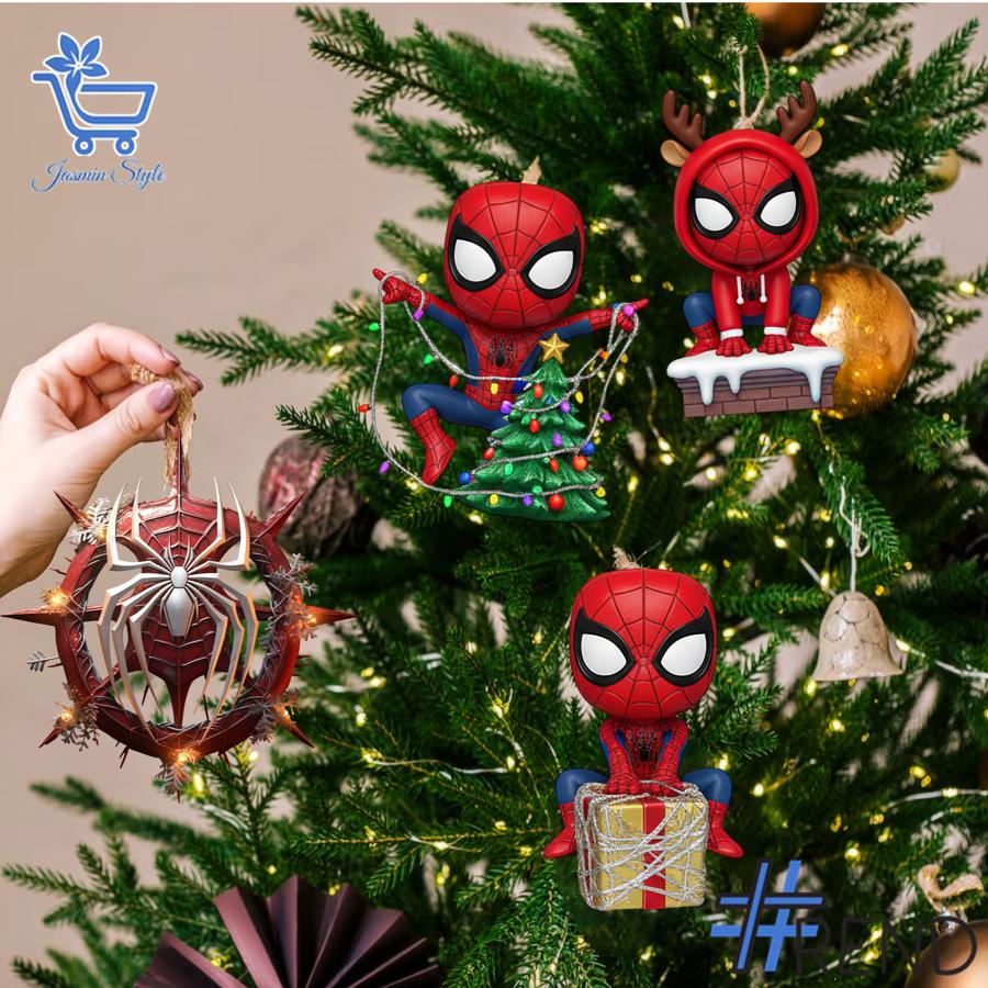 Festive 2 Spider Man Christmas Advent Calendar 2025 featuring a calendar box and 24 acrylic Christmas ornaments.