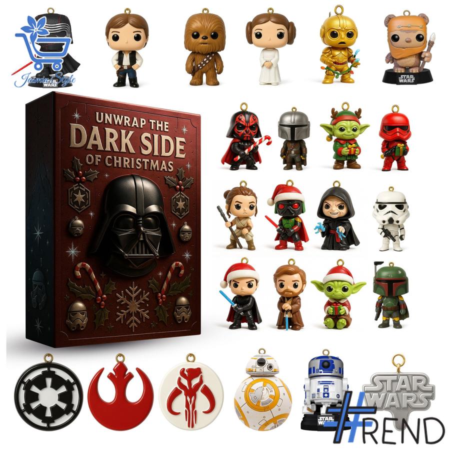 Holiday 1 Star Wars Christmas Advent Calendar 2025 with premium acrylic ornaments.