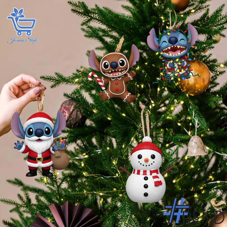 Festive 2 Stitch Christmas Advent Calendar 2025 featuring a calendar box and 24 acrylic Christmas ornaments.