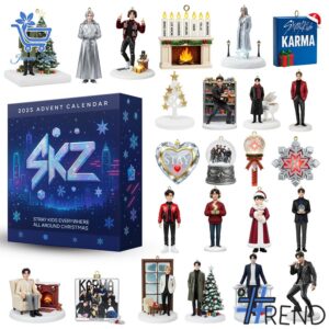 Festive 1 Stray Kids Christmas Advent Calendar 2025 featuring a calendar box and 24 acrylic Christmas ornaments.