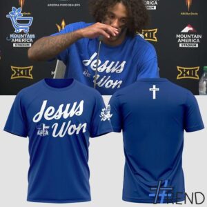 Unique 1 Sun Devil Athletics Jesus Won Navy T shirt with creative flair and lasting comfort.