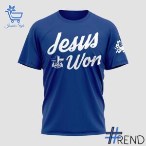 Unique 3 Sun Devil Athletics Jesus Won Navy T shirt with creative flair and lasting comfort.