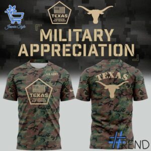 Unique 1 Texas Longhorns Military Appreciation Camo Shirt with creative flair and lasting comfort.