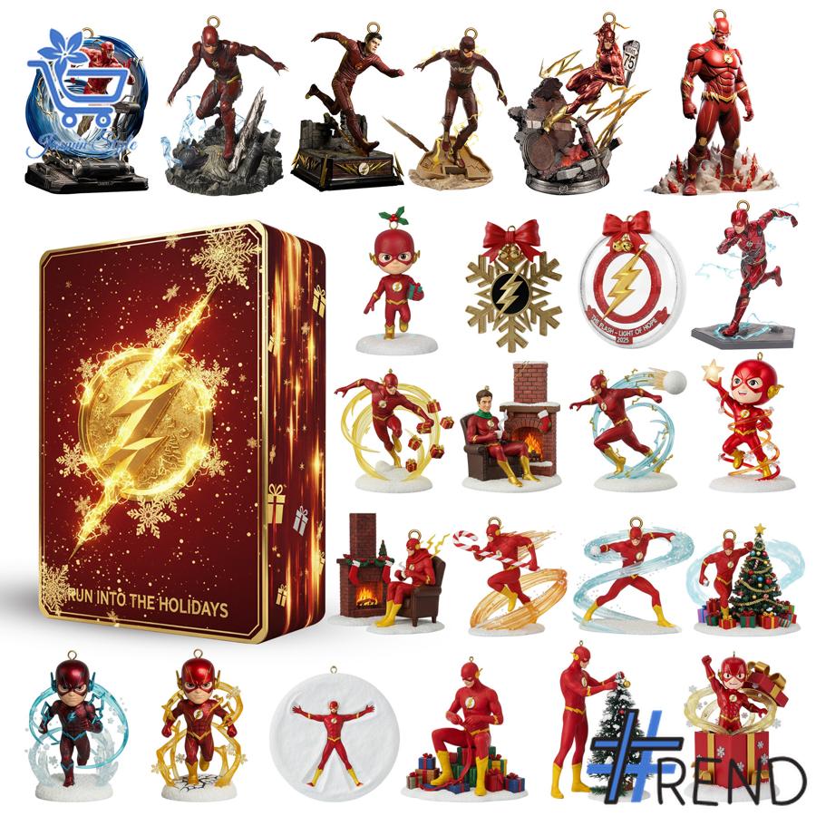 Festive 1 The Flash Advent Calendar 2025 featuring a calendar box and 24 acrylic Christmas ornaments.