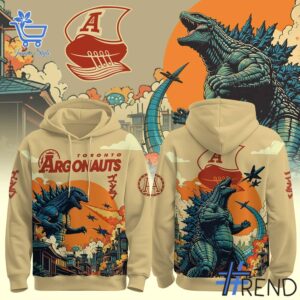 1 Toronto Argonauts Godzilla 2025 Hoodie apparel showcasing premium design and modern streetwear style.