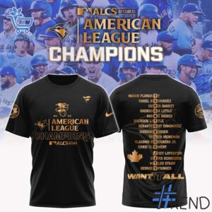 1 Toronto Blue Jays AL CHAMPIONS 2025 Shirt featuring a creative design and premium craftsmanship.