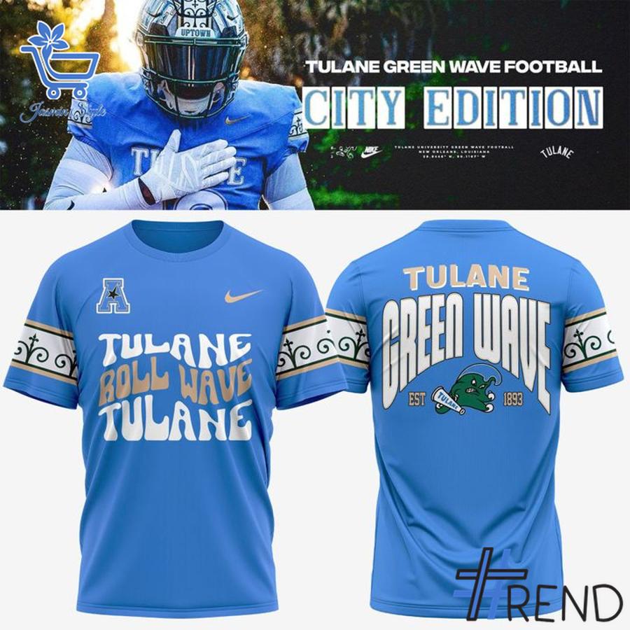 Unique 4 Tulane Green Wave football City Edition Roll Wave Hoodie with creative flair and lasting comfort.