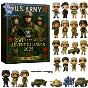 Holiday 1 US Army 250th Anniversary Advent Calendar 2025 with premium acrylic ornaments.