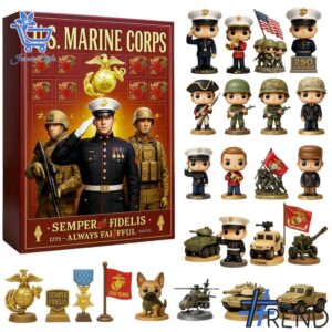Holiday 1 US Marine Corps 250th Anniversary Advent Calendar 2025 with premium acrylic ornaments.